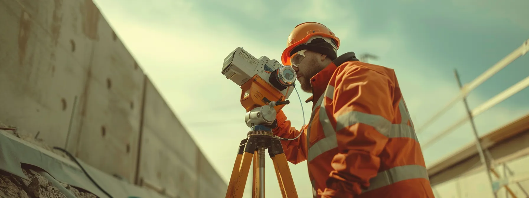 A surveyor adjusting the prism on a total station, ensuring precise measurements with expert calibration.