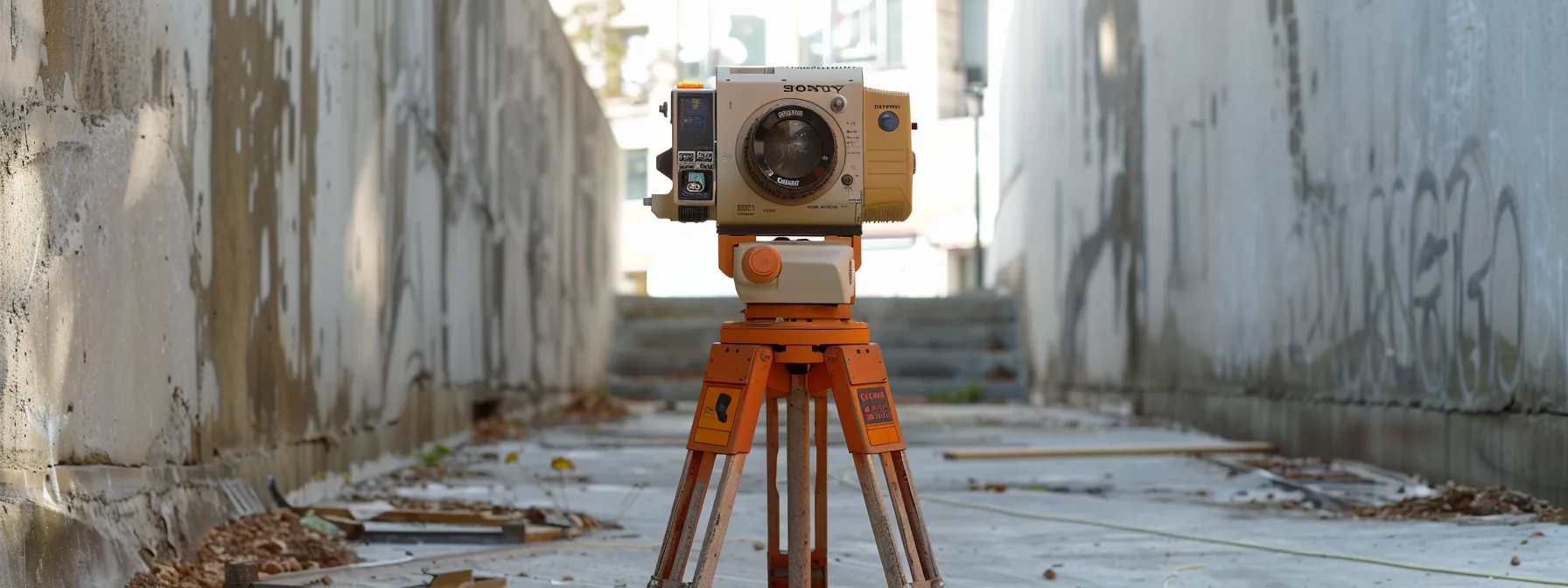 A total station on a stable tripod, accurately leveled and centered, with precise collimation adjustments, ready for high-precision measurements in a surveying project.